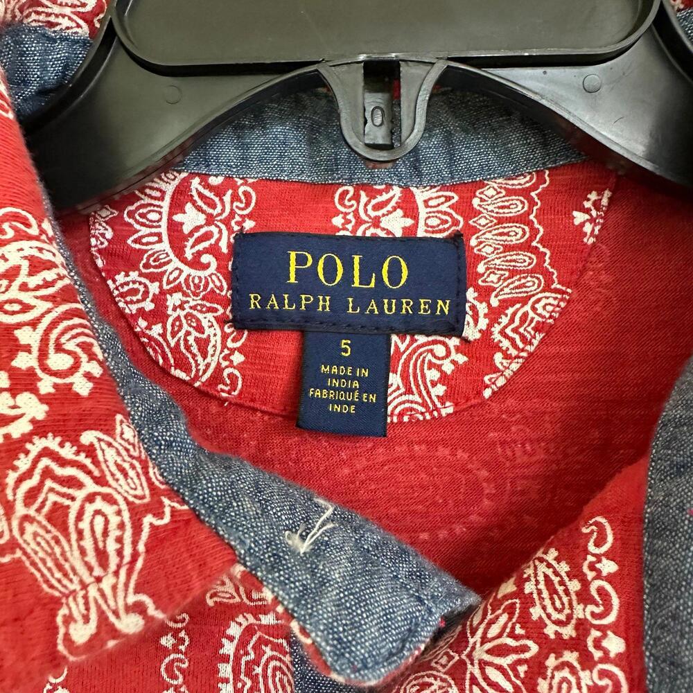 Polo Ralph Lauren Bandanna Print Cotton Polo 5 - Picture 2 of 4